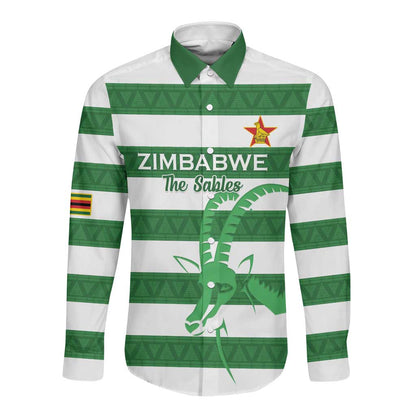 Nyika yeZimbabwe Rugby Custom Long Sleeve Button Shirt Come On Sables