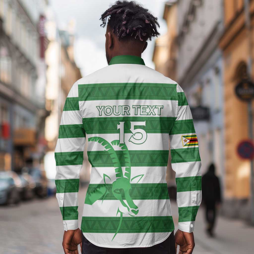 Nyika yeZimbabwe Rugby Custom Long Sleeve Button Shirt Come On Sables