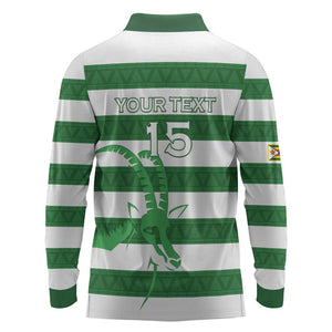 Nyika yeZimbabwe Rugby Custom Long Sleeve Polo Shirt Come On Sables