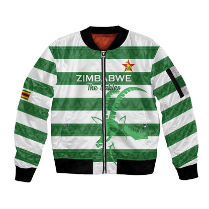 Nyika yeZimbabwe Rugby Custom Sleeve Zip Bomber Jacket Come On Sables