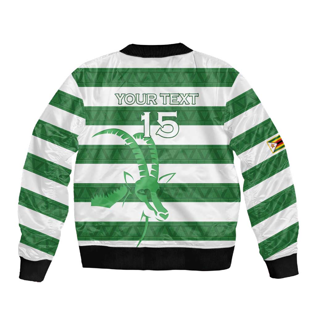 Nyika yeZimbabwe Rugby Custom Sleeve Zip Bomber Jacket Come On Sables