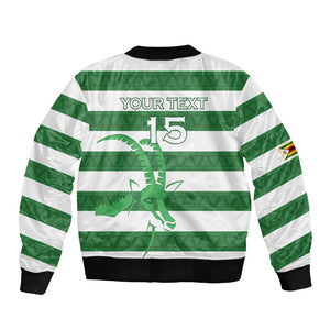 Nyika yeZimbabwe Rugby Custom Sleeve Zip Bomber Jacket Come On Sables