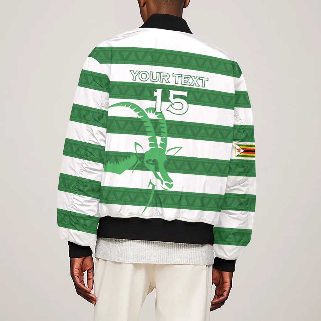 Nyika yeZimbabwe Rugby Custom Sleeve Zip Bomber Jacket Come On Sables