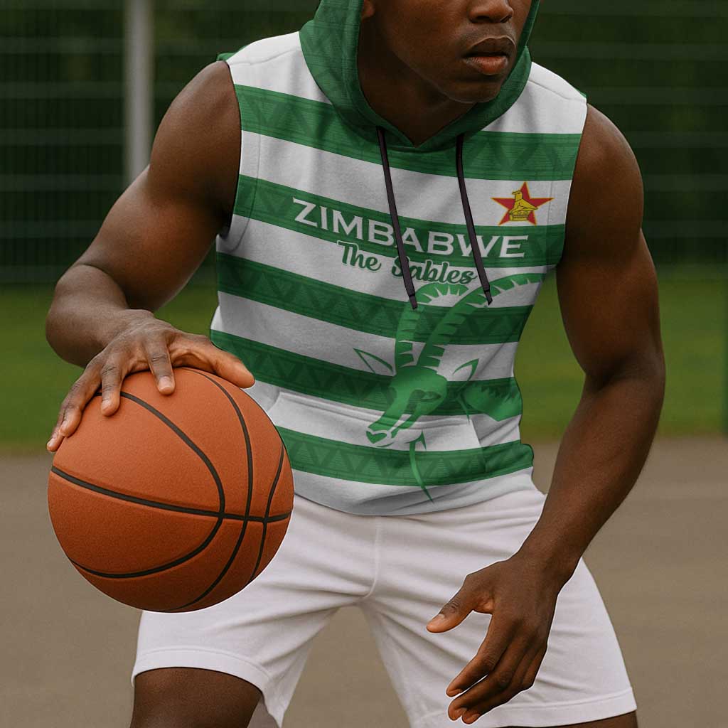 Nyika yeZimbabwe Rugby Custom Sleeveless Hoodie Come On Sables - African Pride
