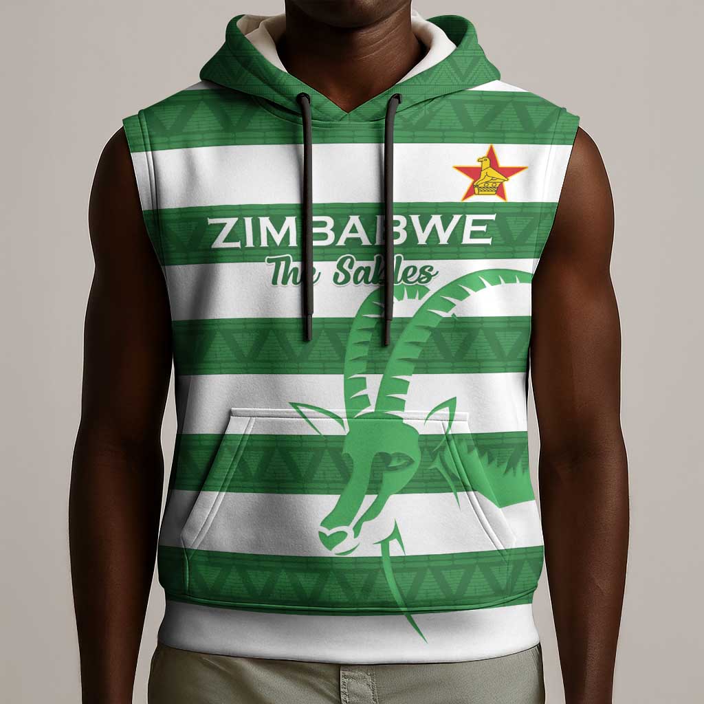 Nyika yeZimbabwe Rugby Custom Sleeveless Hoodie Come On Sables - African Pride