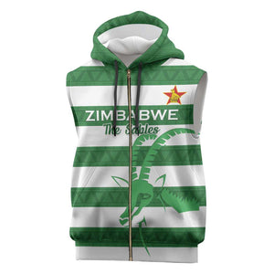 Nyika yeZimbabwe Rugby Custom Sleeveless Zip Hoodie Come On Sables - African Pride