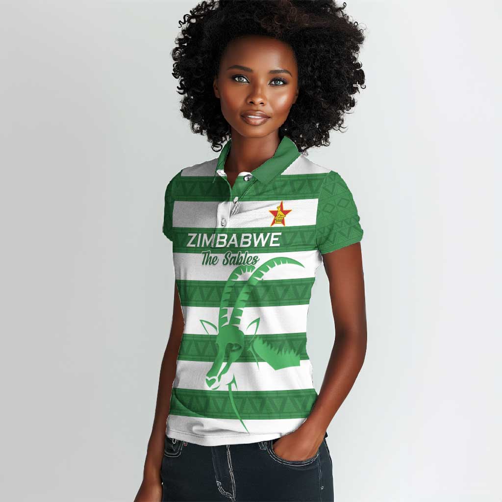 Nyika yeZimbabwe Rugby Custom Women Polo Shirt Come On Sables