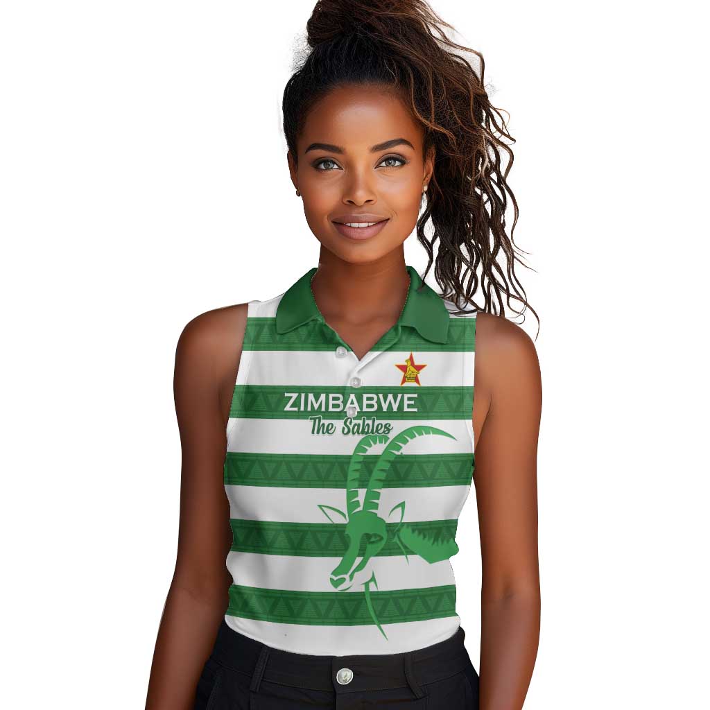 Nyika yeZimbabwe Rugby Custom Women Sleeveless Polo Shirt Come On Sables