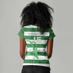 Nyika yeZimbabwe Rugby Custom Women V-Neck T-Shirt Come On Sables