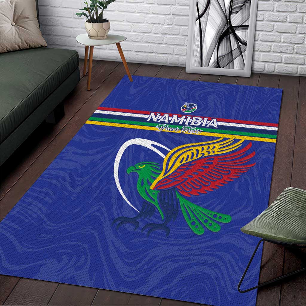 Namibia Rugby Custom Area Rug African Fish Eagle - Flag Colors