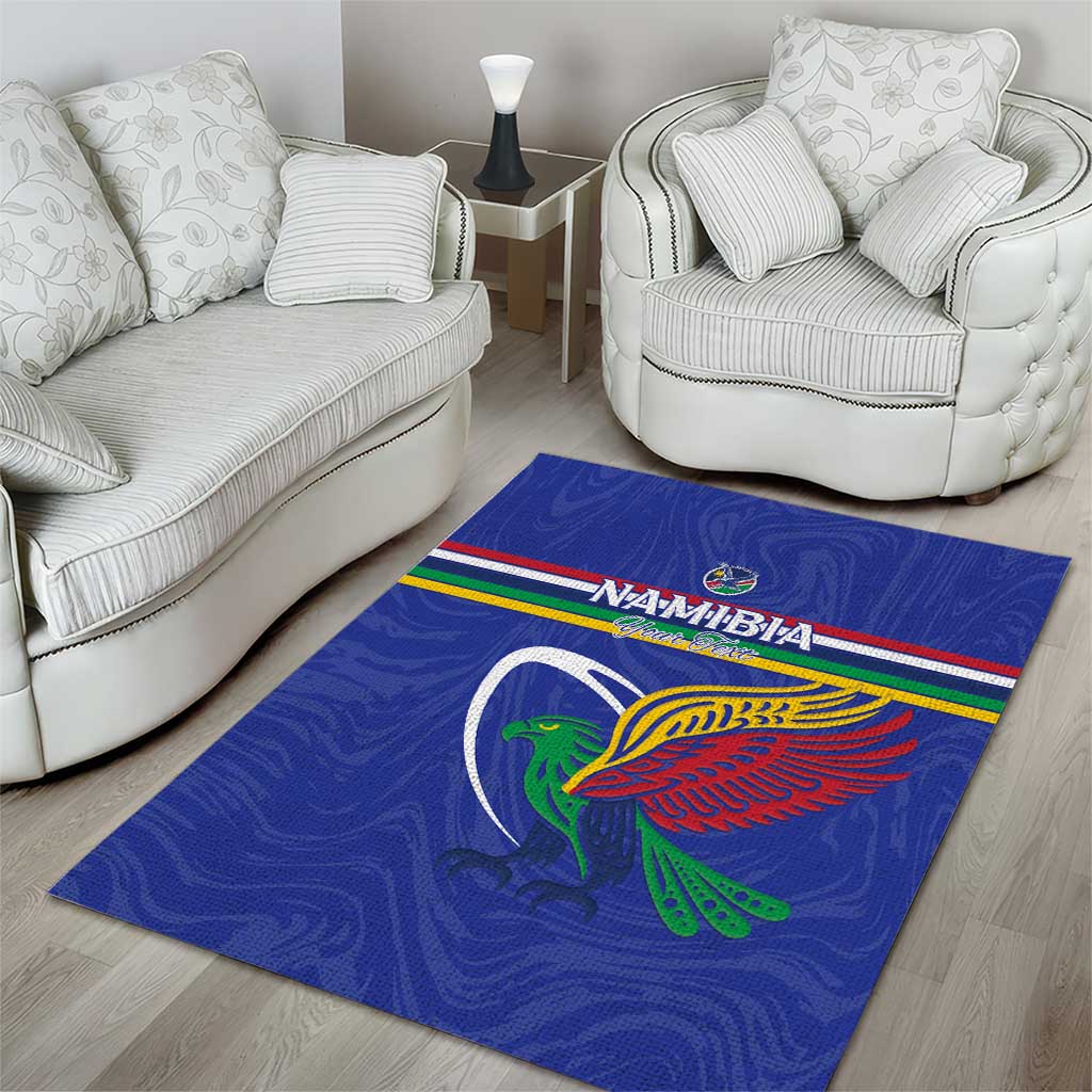 Namibia Rugby Custom Area Rug African Fish Eagle - Flag Colors