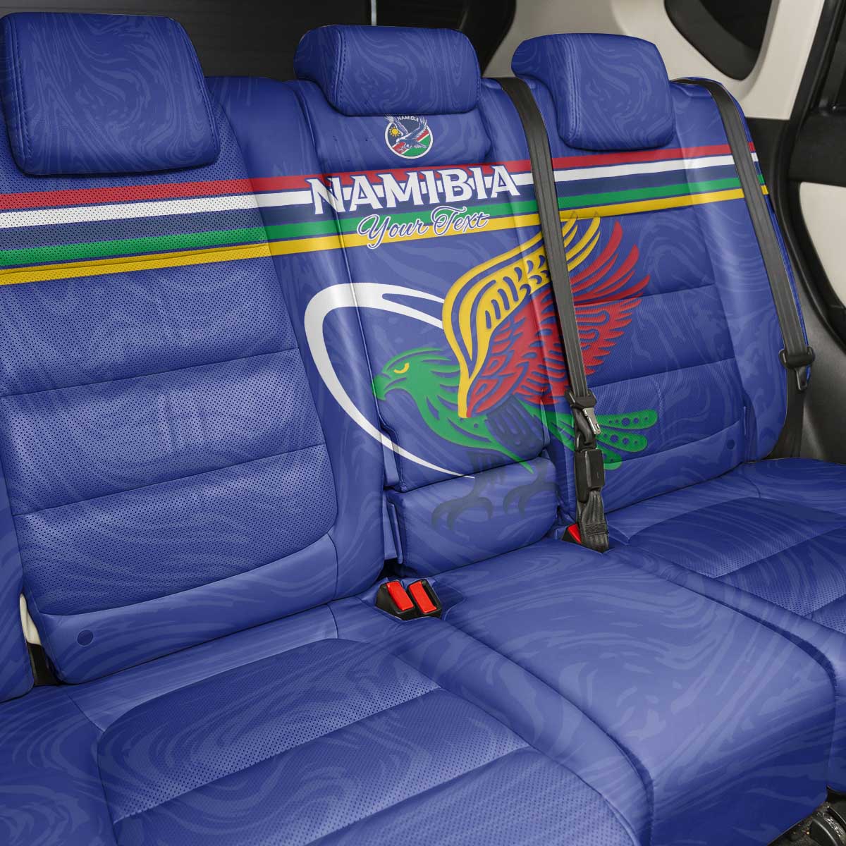 Namibia Rugby Custom Back Car Seat Cover African Fish Eagle - Flag Colors