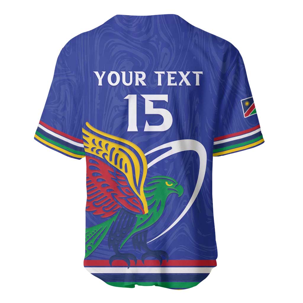 Namibia Rugby Custom Baseball Jersey African Fish Eagle - Flag Colors