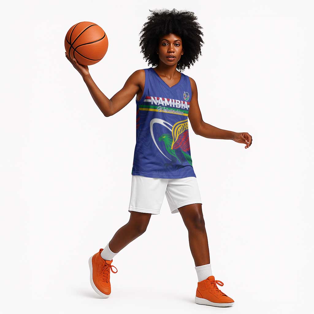 Namibia Rugby Custom Basketball Jersey African Fish Eagle - Flag Colors - African Pride