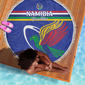 Namibia Rugby Custom Beach Blanket African Fish Eagle - Flag Colors
