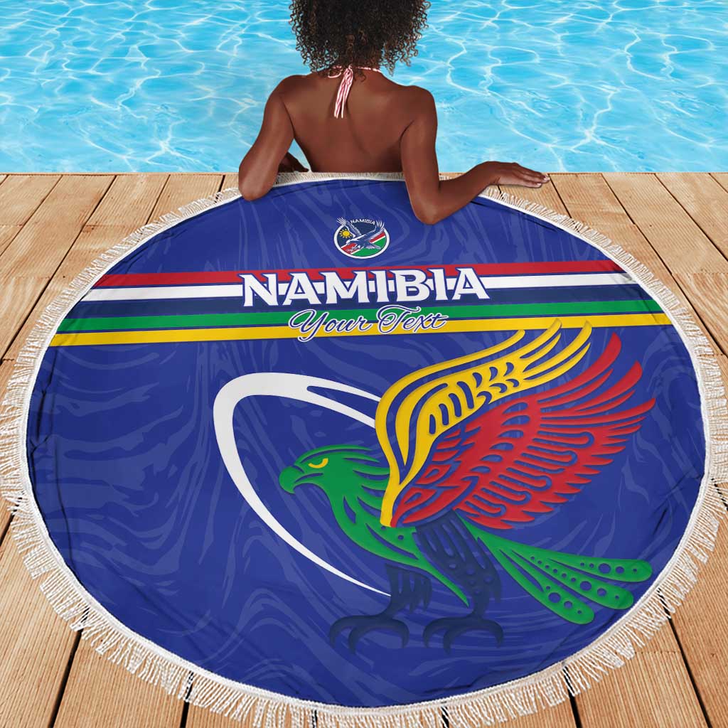 Namibia Rugby Custom Beach Blanket African Fish Eagle - Flag Colors