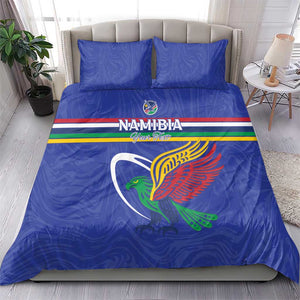 Namibia Rugby Custom Bedding Set African Fish Eagle - Flag Colors