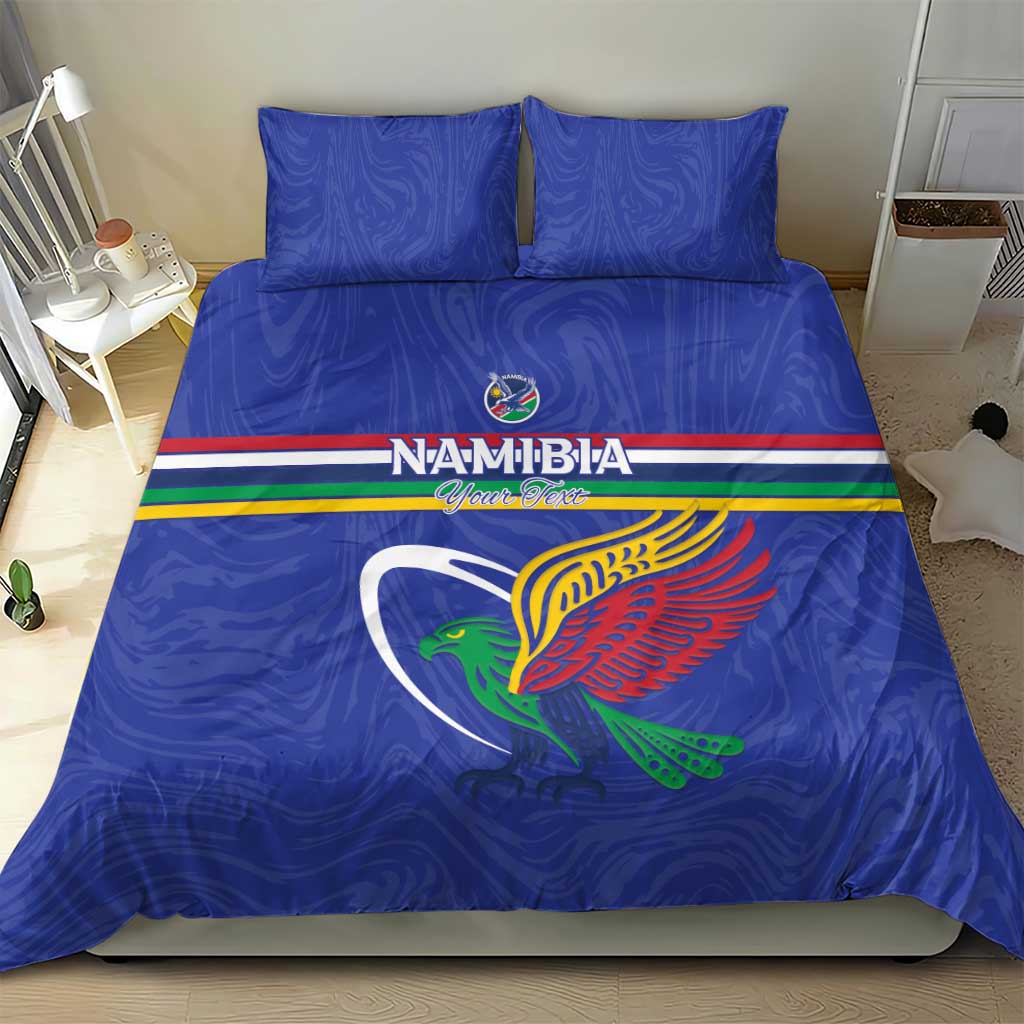 Namibia Rugby Custom Bedding Set African Fish Eagle - Flag Colors