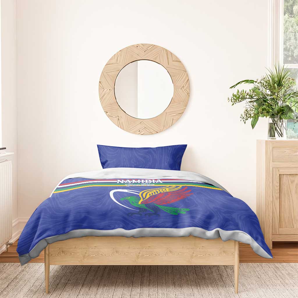 Namibia Rugby Custom Bedding Set African Fish Eagle - Flag Colors