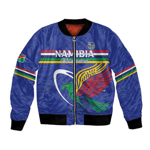 Namibia Rugby Custom Bomber Jacket African Fish Eagle - Flag Colors