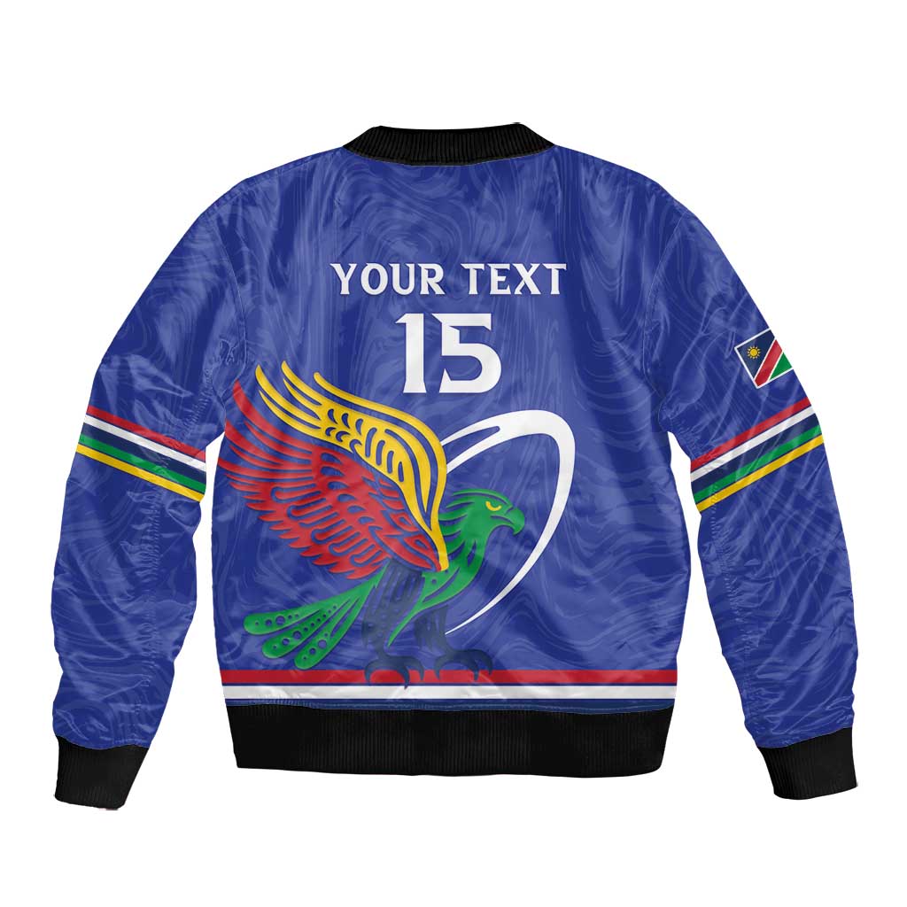 Namibia Rugby Custom Bomber Jacket African Fish Eagle - Flag Colors