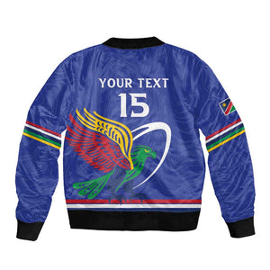 Namibia Rugby Custom Bomber Jacket African Fish Eagle - Flag Colors