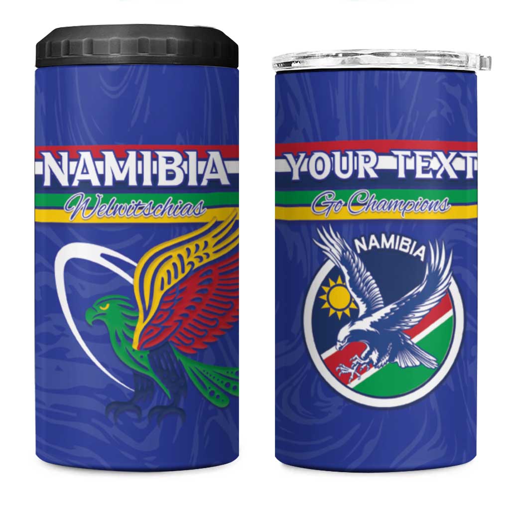 Namibia Rugby Custom 4 in 1 Can Cooler Tumbler African Fish Eagle - Flag Colors
