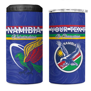 Namibia Rugby Custom 4 in 1 Can Cooler Tumbler African Fish Eagle - Flag Colors