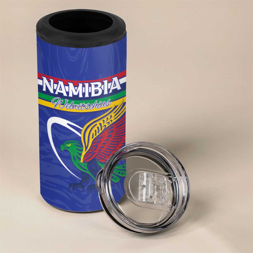 Namibia Rugby Custom 4 in 1 Can Cooler Tumbler African Fish Eagle - Flag Colors