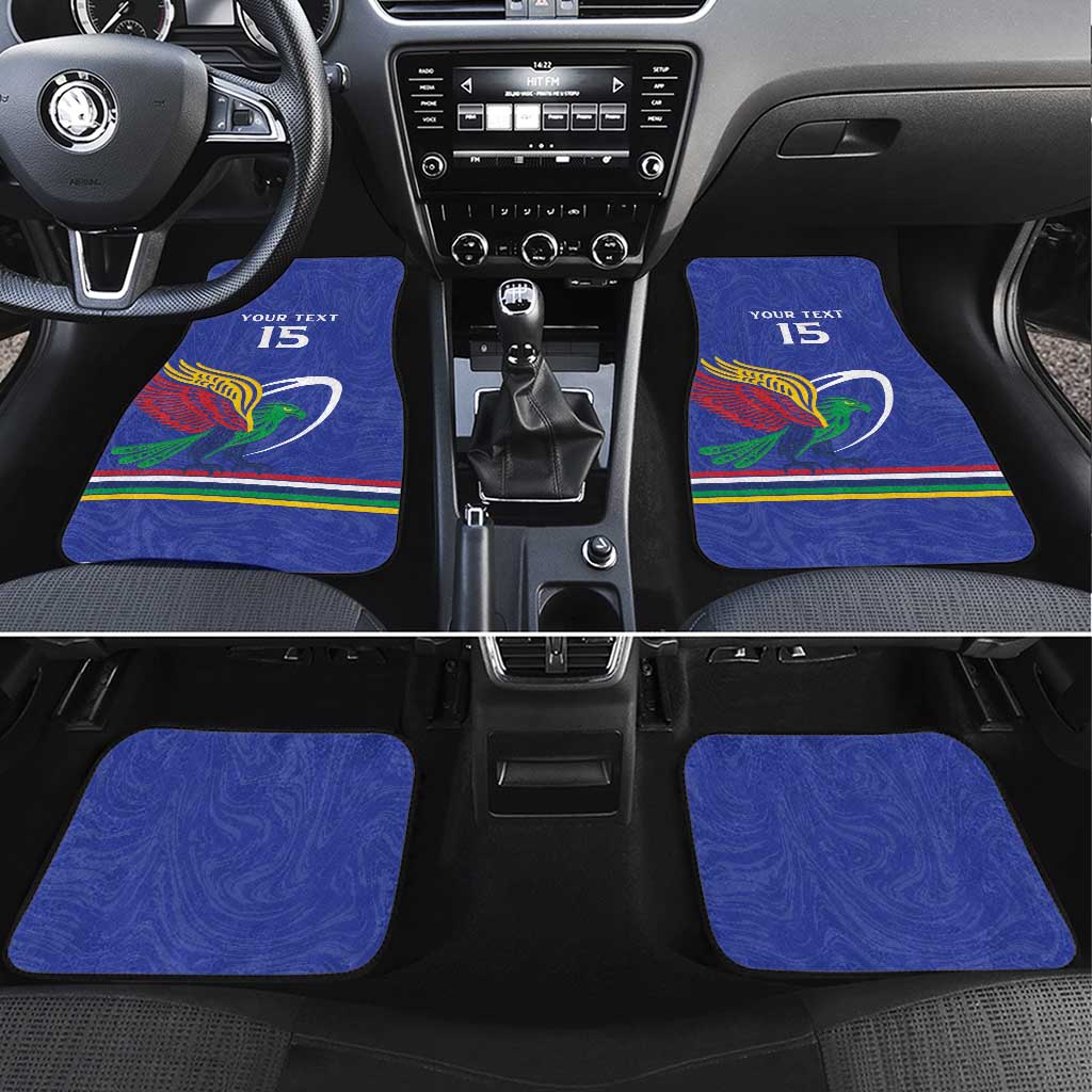 Namibia Rugby Custom Car Mats African Fish Eagle - Flag Colors