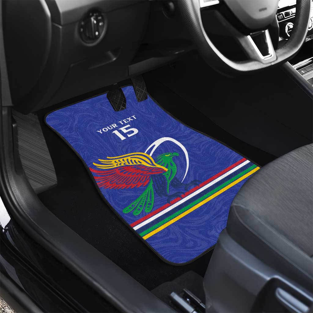 Namibia Rugby Custom Car Mats African Fish Eagle - Flag Colors