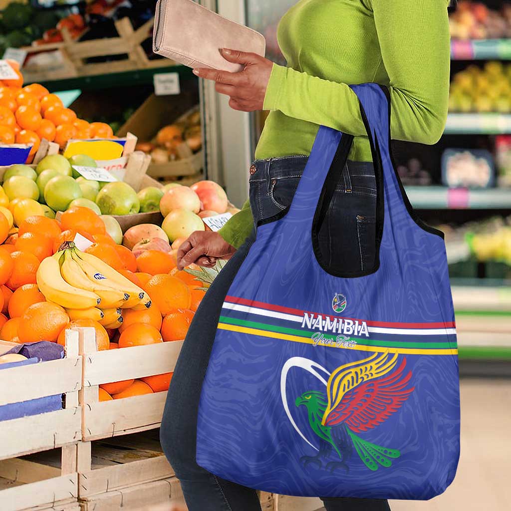 Namibia Rugby Custom Grocery Bag African Fish Eagle - Flag Colors