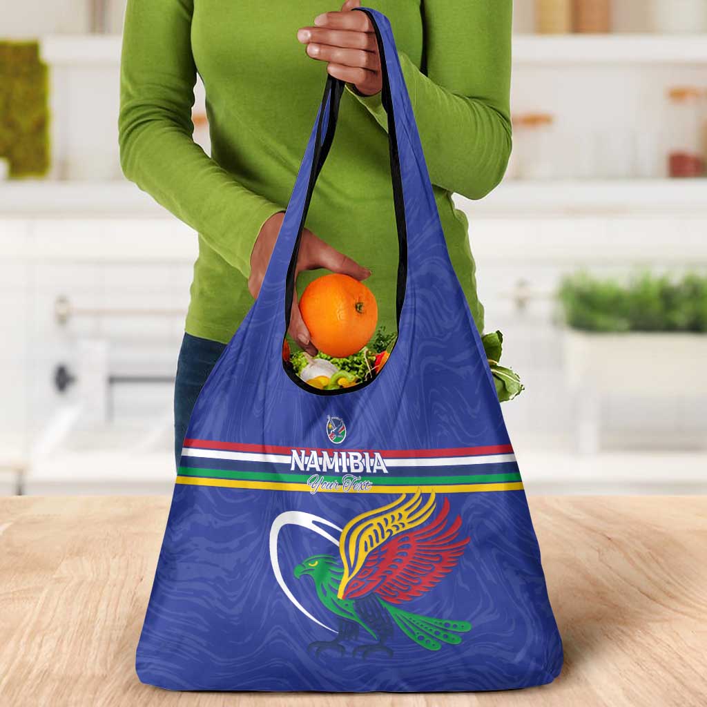 Namibia Rugby Custom Grocery Bag African Fish Eagle - Flag Colors