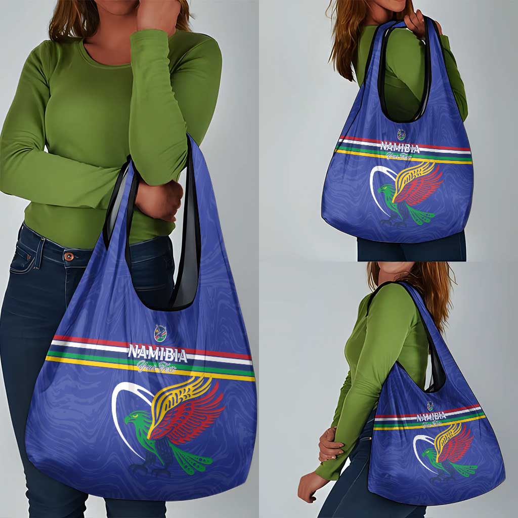 Namibia Rugby Custom Grocery Bag African Fish Eagle - Flag Colors