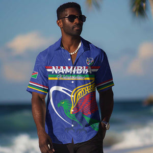Namibia Rugby Custom Hawaiian Shirt African Fish Eagle - Flag Colors