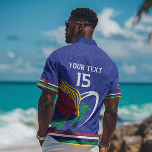 Namibia Rugby Custom Hawaiian Shirt African Fish Eagle - Flag Colors