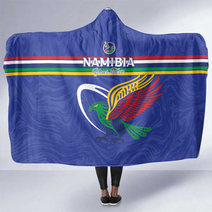 Namibia Rugby Custom Hooded Blanket African Fish Eagle - Flag Colors