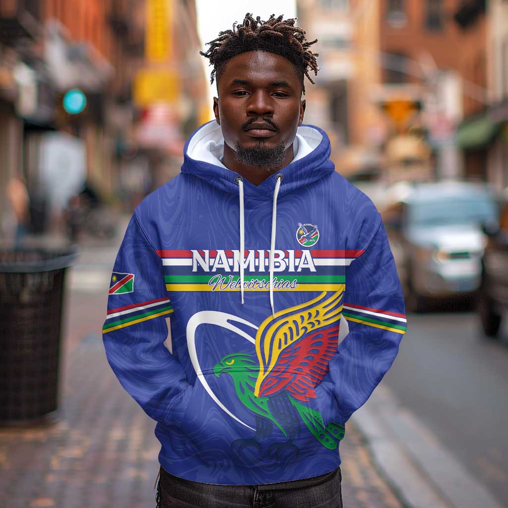 Namibia Rugby Custom Hoodie African Fish Eagle - Flag Colors