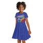 Namibia Rugby Custom Kid Short Sleeve Dress African Fish Eagle - Flag Colors