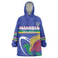 Namibia Rugby Custom Kid Wearable Blanket Hoodie African Fish Eagle - Flag Colors