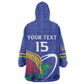 Namibia Rugby Custom Kid Wearable Blanket Hoodie African Fish Eagle - Flag Colors