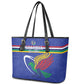 Namibia Rugby Custom Leather Tote Bag African Fish Eagle - Flag Colors