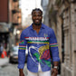 Namibia Rugby Custom Long Sleeve Button Shirt African Fish Eagle - Flag Colors