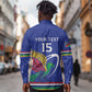 Namibia Rugby Custom Long Sleeve Button Shirt African Fish Eagle - Flag Colors