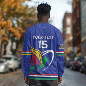 Namibia Rugby Custom Long Sleeve Shirt African Fish Eagle - Flag Colors