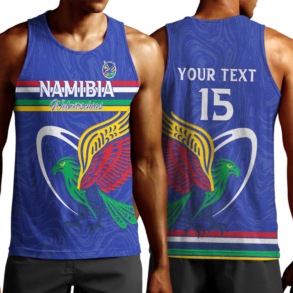 Namibia Rugby Custom Men Tank Top African Fish Eagle - Flag Colors