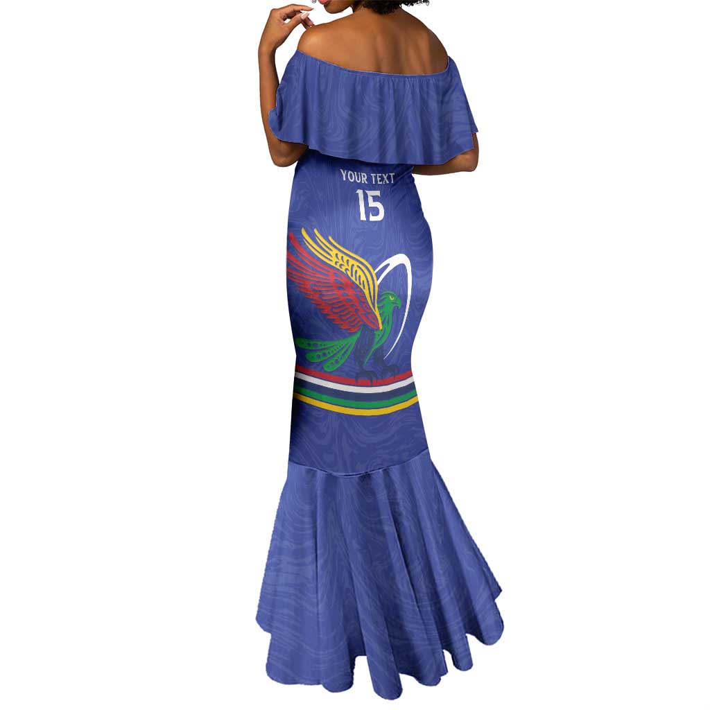 Namibia Rugby Custom Mermaid Dress African Fish Eagle - Flag Colors