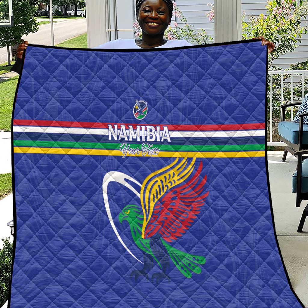 Namibia Rugby Custom Quilt African Fish Eagle - Flag Colors