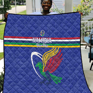 Namibia Rugby Custom Quilt African Fish Eagle - Flag Colors