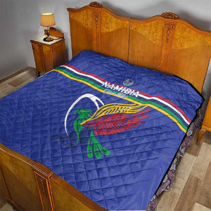 Namibia Rugby Custom Quilt African Fish Eagle - Flag Colors